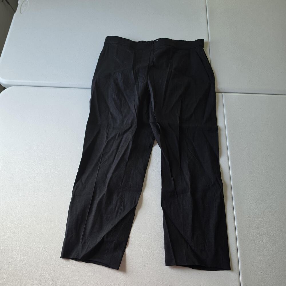 Theory Pants Womens 6 Black Straight Leg Pull On Elastic Dress Work Crop